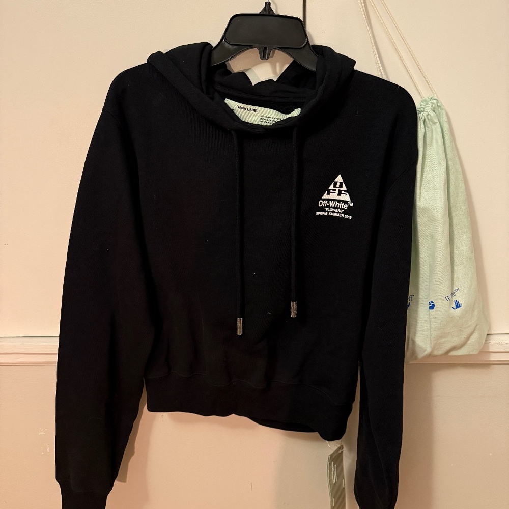 Authentic off white “flowers” spring-summer hoodie and off white belt bundle